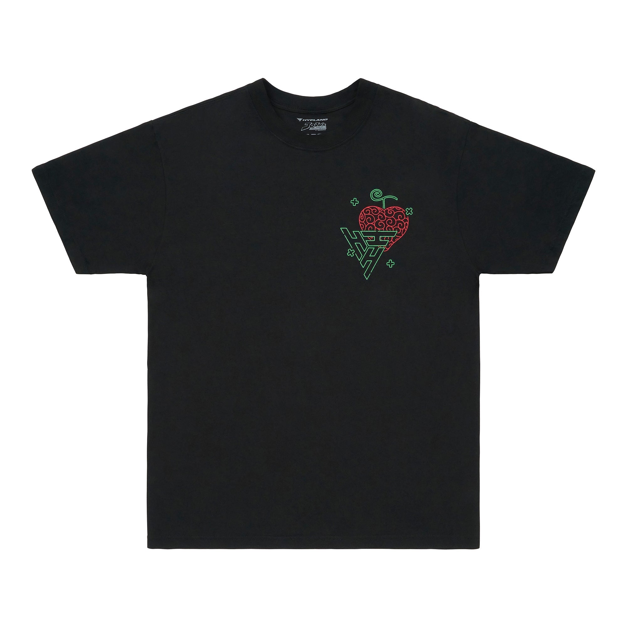 ONE PIECE OPP OPP HEART NEON SHIRT (BLACK)