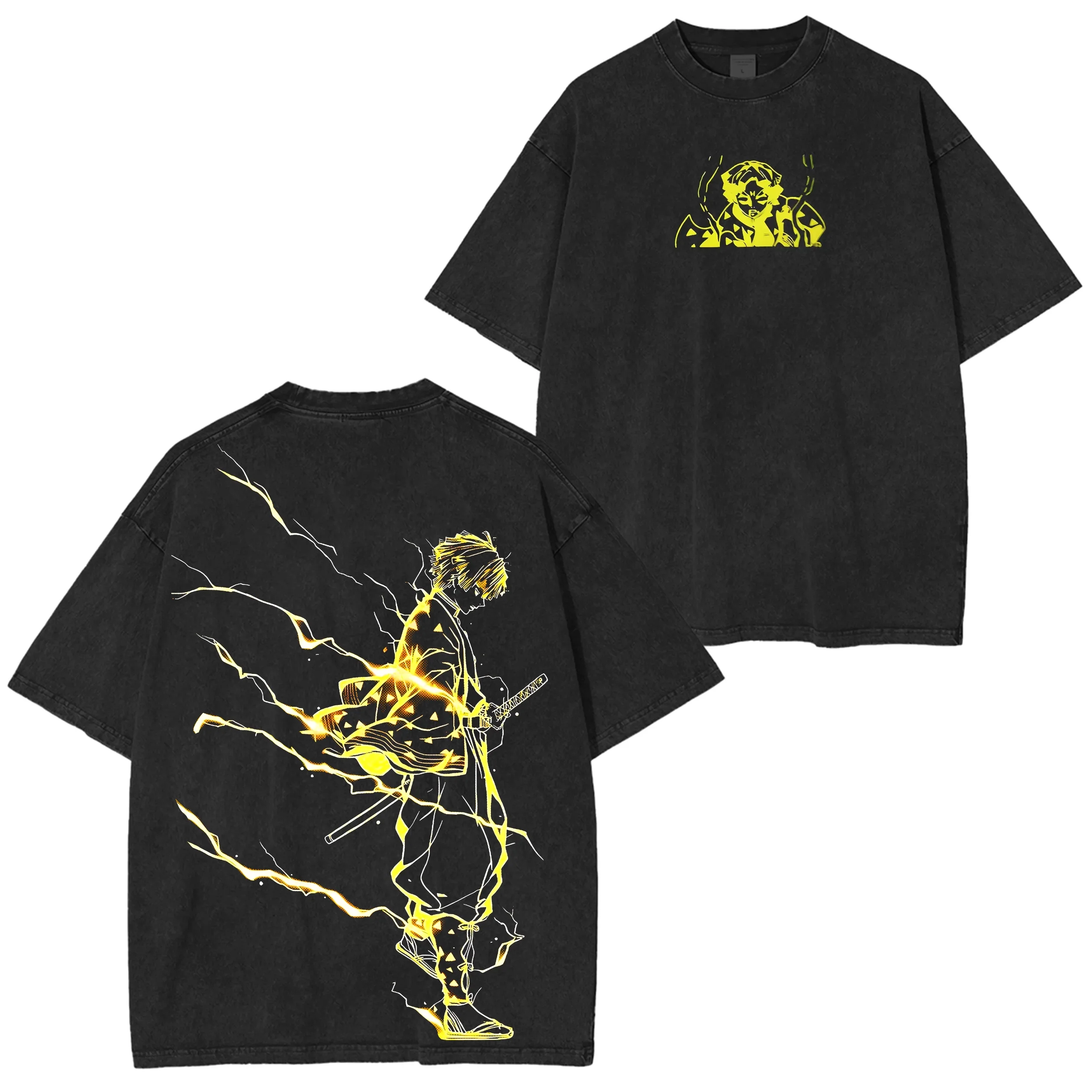 Agatsuma Zenitsu Demon Slayer Unisex Washed T-Shirt