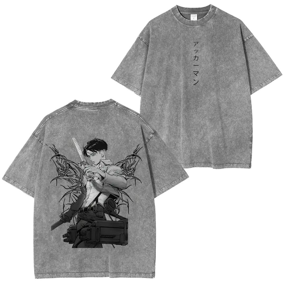 Levi Ackerman Attack on Titan Anime Unisex Washed T-Shirt