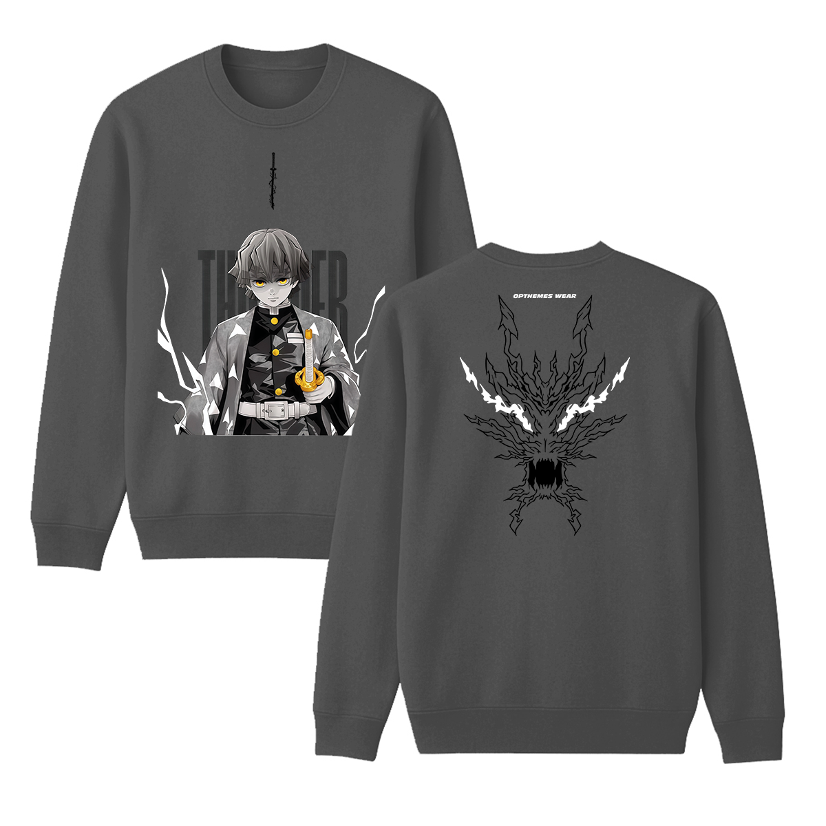 Zenitsu Demon Slayer Anime Unisex  Crewneck Sweatshirt