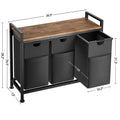 3-Compartment Laundry Sorter with Storage Shelf
