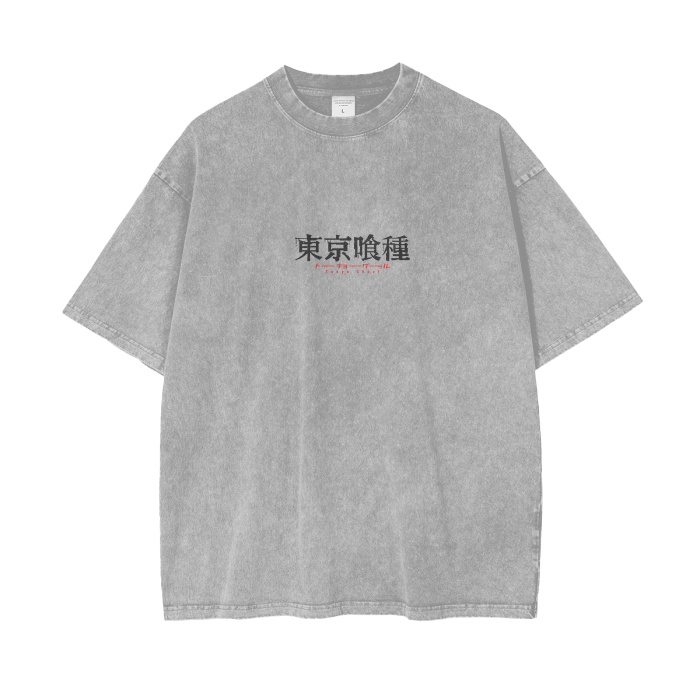 Tokyo Ghoul Anime Acid Wash Oversize T-shirt
