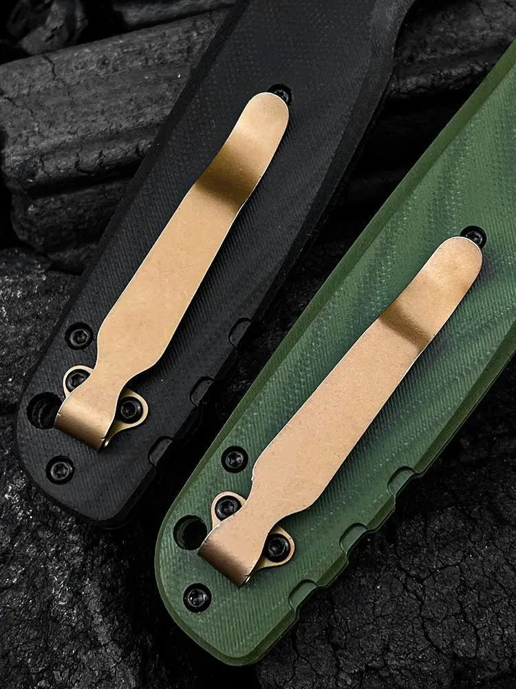 Tactical Military Folding Knife - G10 Anti-Slip Handle, High-Carbon Steel EDC Pocket Tool for Camping & Survival
