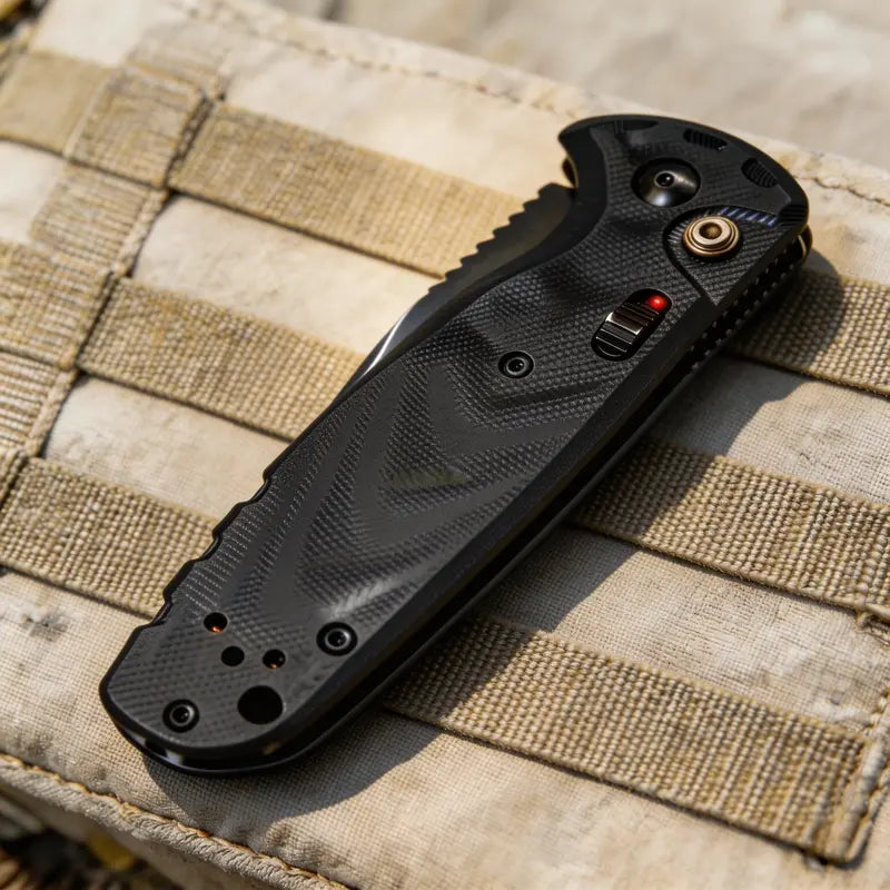 Tactical Military Folding Knife - G10 Anti-Slip Handle, High-Carbon Steel EDC Pocket Tool for Camping & Survival