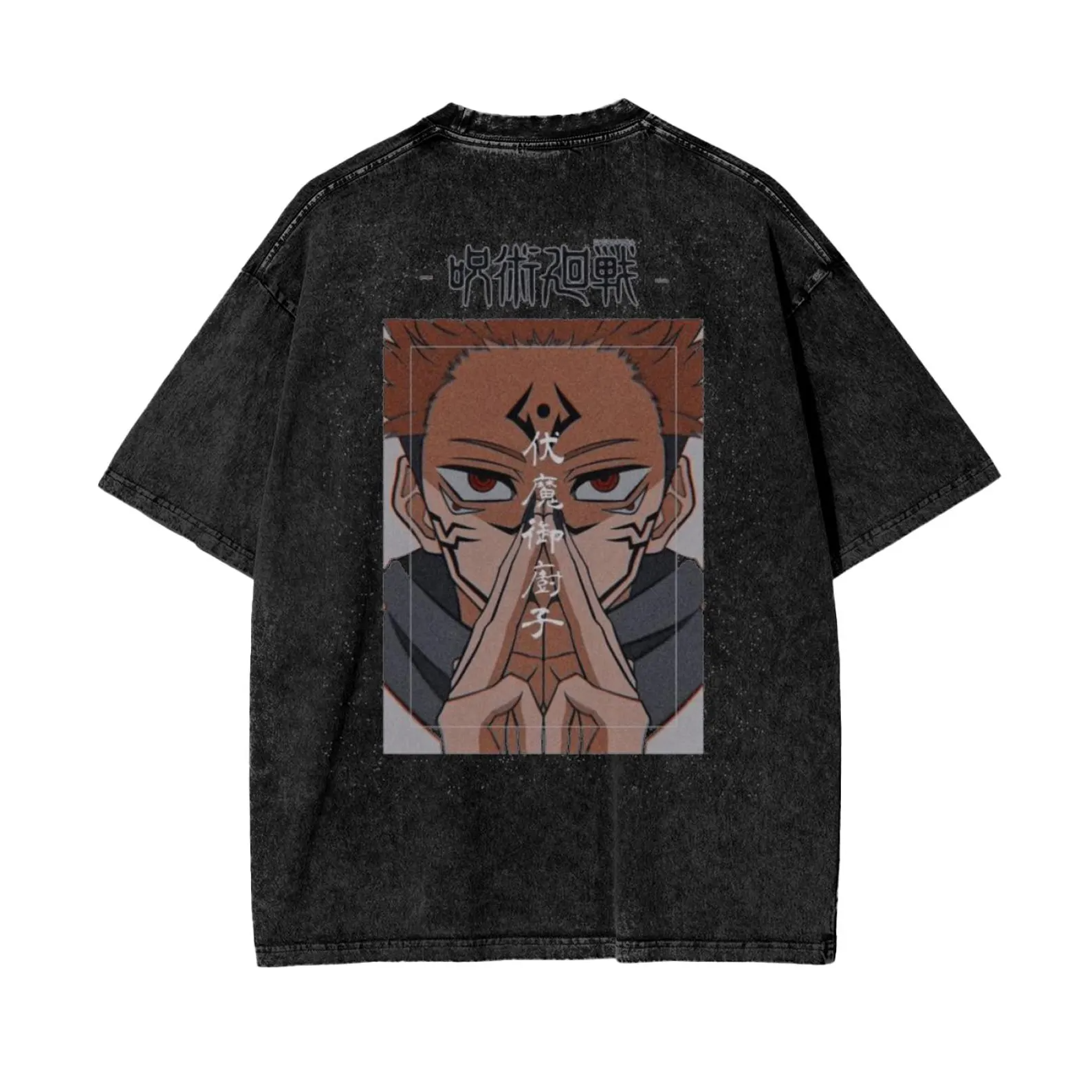 Jujutsu Kaisen Anime Acid Washed Oversize T-Shirt