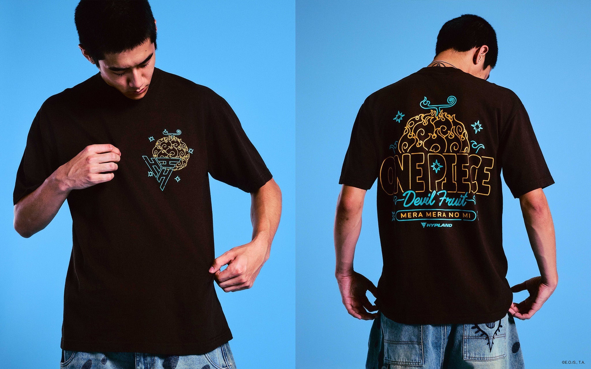 ONE PIECE NEON FLAME SHIRT (CHOCOLATE)
