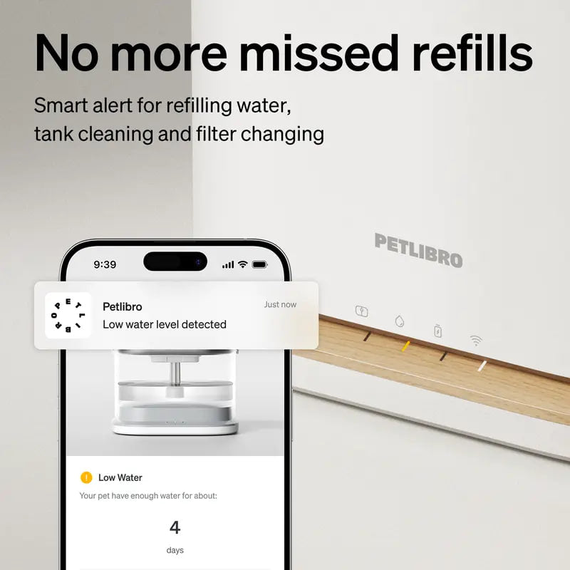 Smart Wireless Pet Water Fountain with App Alerts