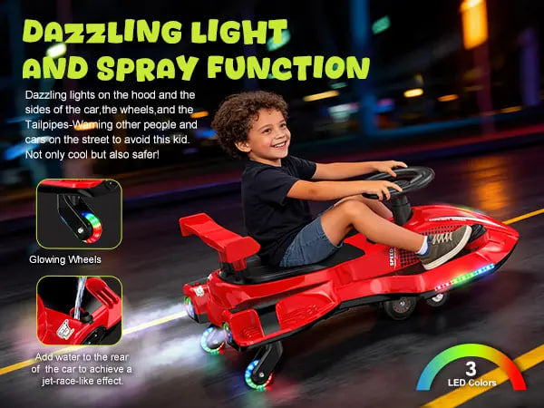 AeroDrift™ | Manual-Powered Neon Plasma Car | LED & Music – Premium Edition
