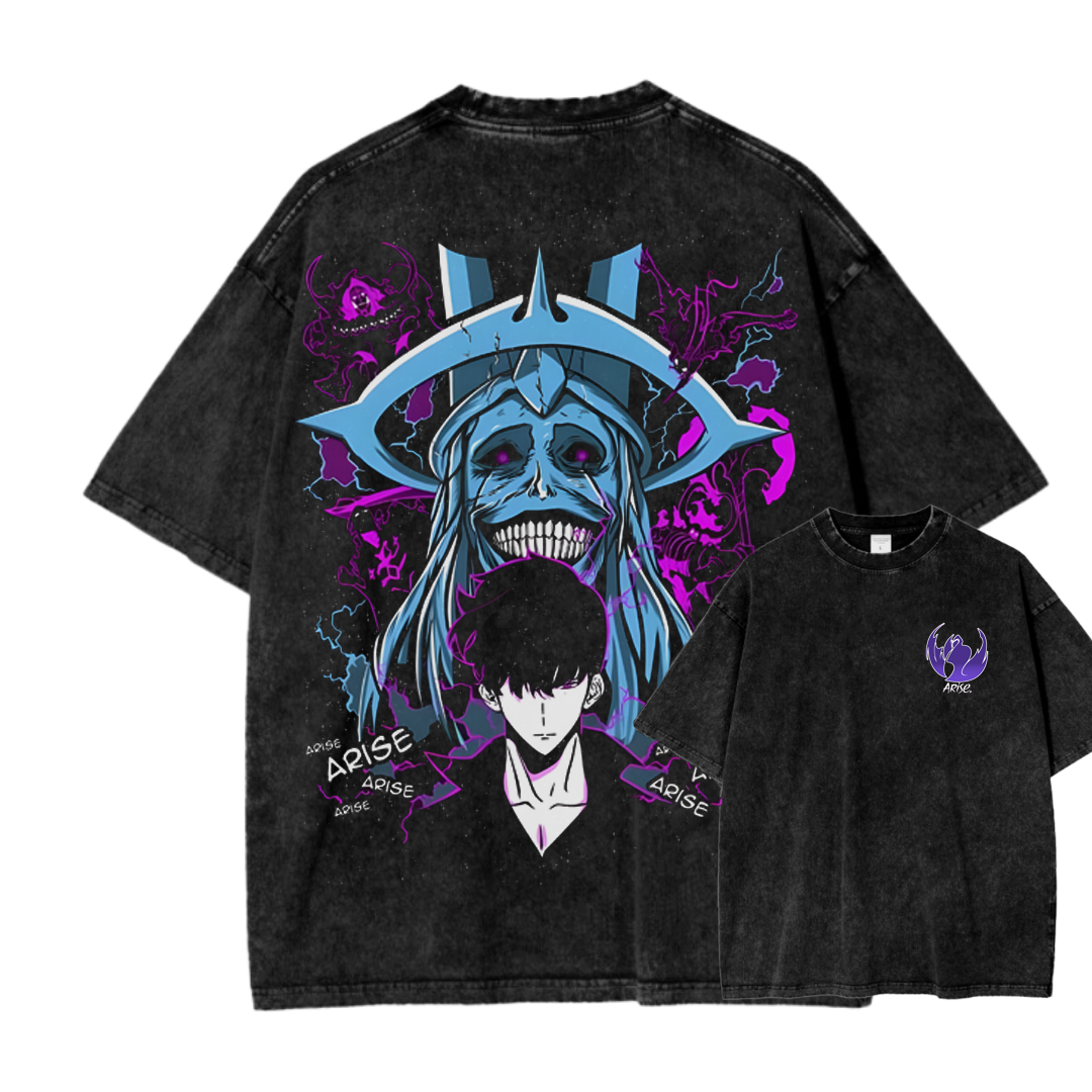 Solo-Leveling Ahjin Guild Unisex Fit Washed T-Shirt