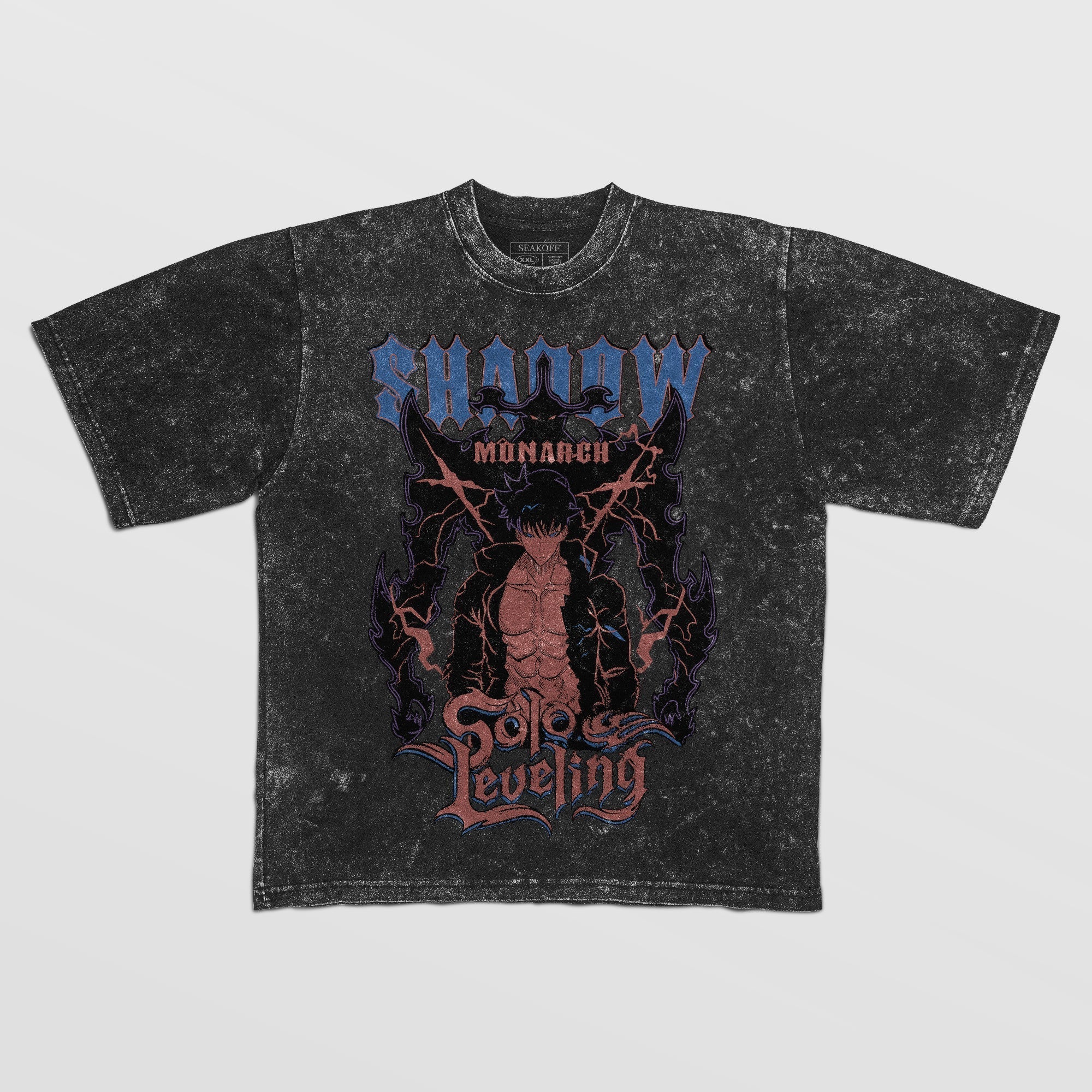 Vintage Solo Leveling Anime Graphic Tee - Shadow Monarch Design | Premium Quality Shirt